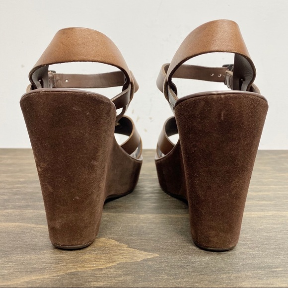 Kork-Ease brown leather platform wedge sandal 9 - Picture 7 of 12